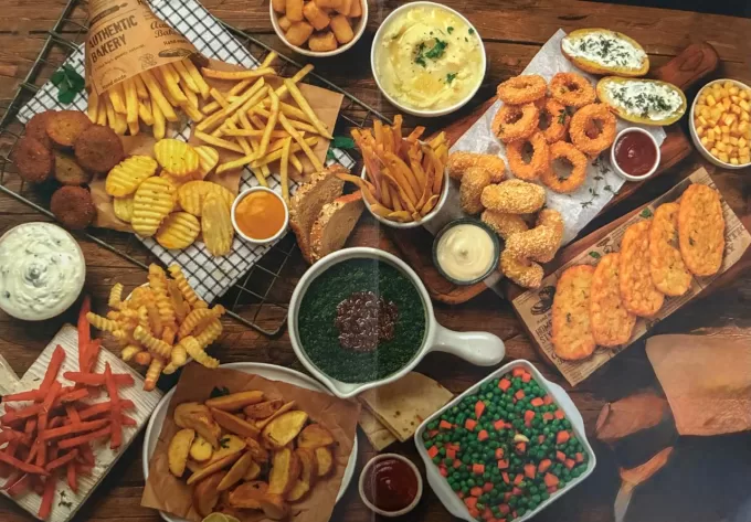 fruits vegetables frozen and french fries